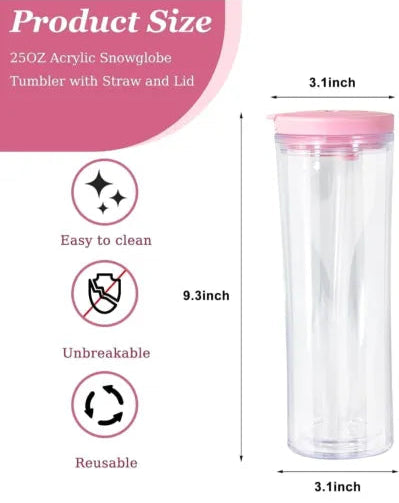 25oz Acrylic Glow in Dark water bottle