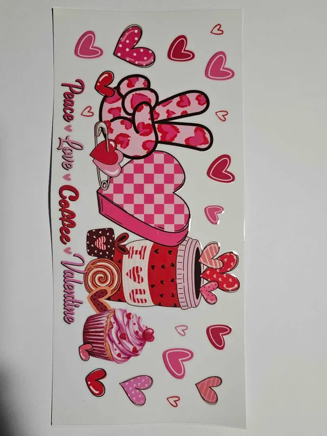 Peace Love Coffee Valentine Decal