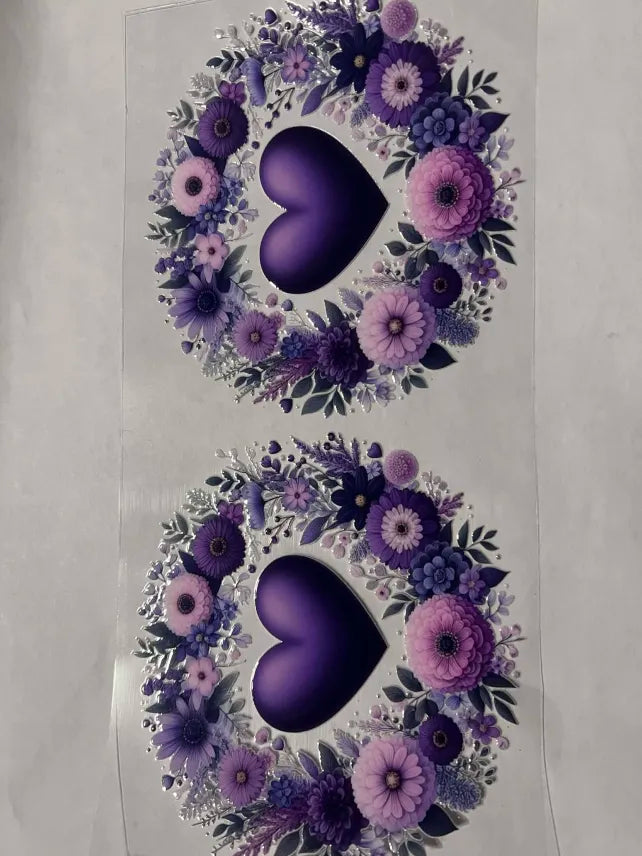 Heart and Flower Decal