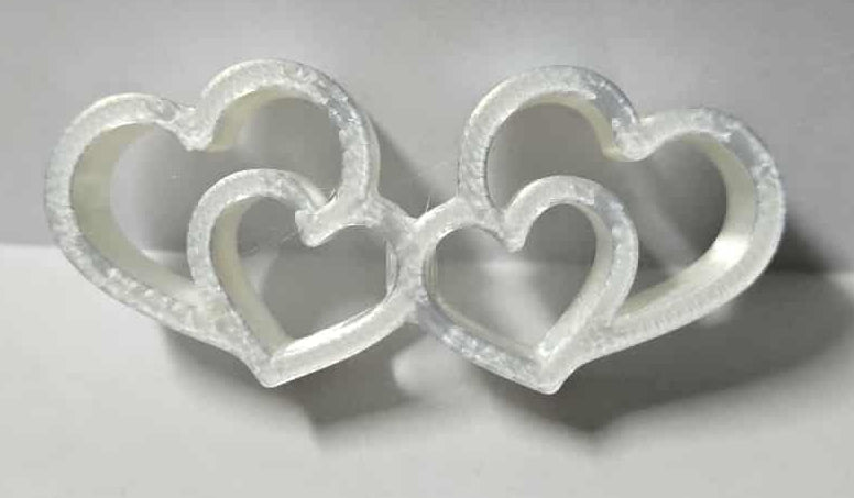 Shiny White Hearts Straw Topper