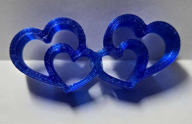Shiny Blue Hearts Straw Topper