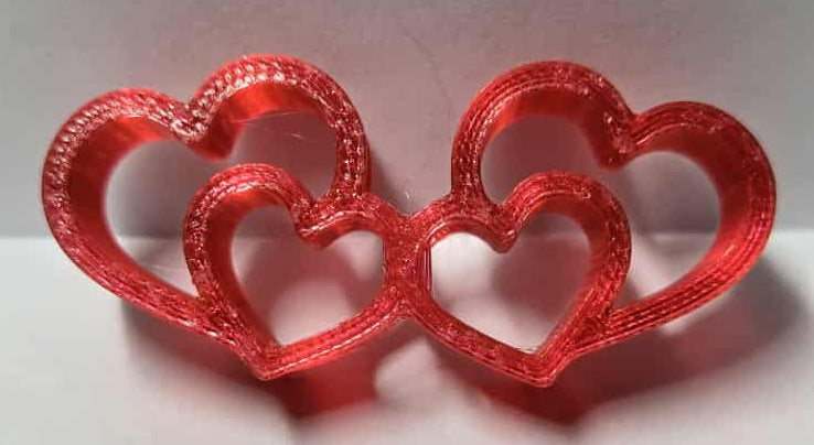Shiny Red Hearts Straw Topper