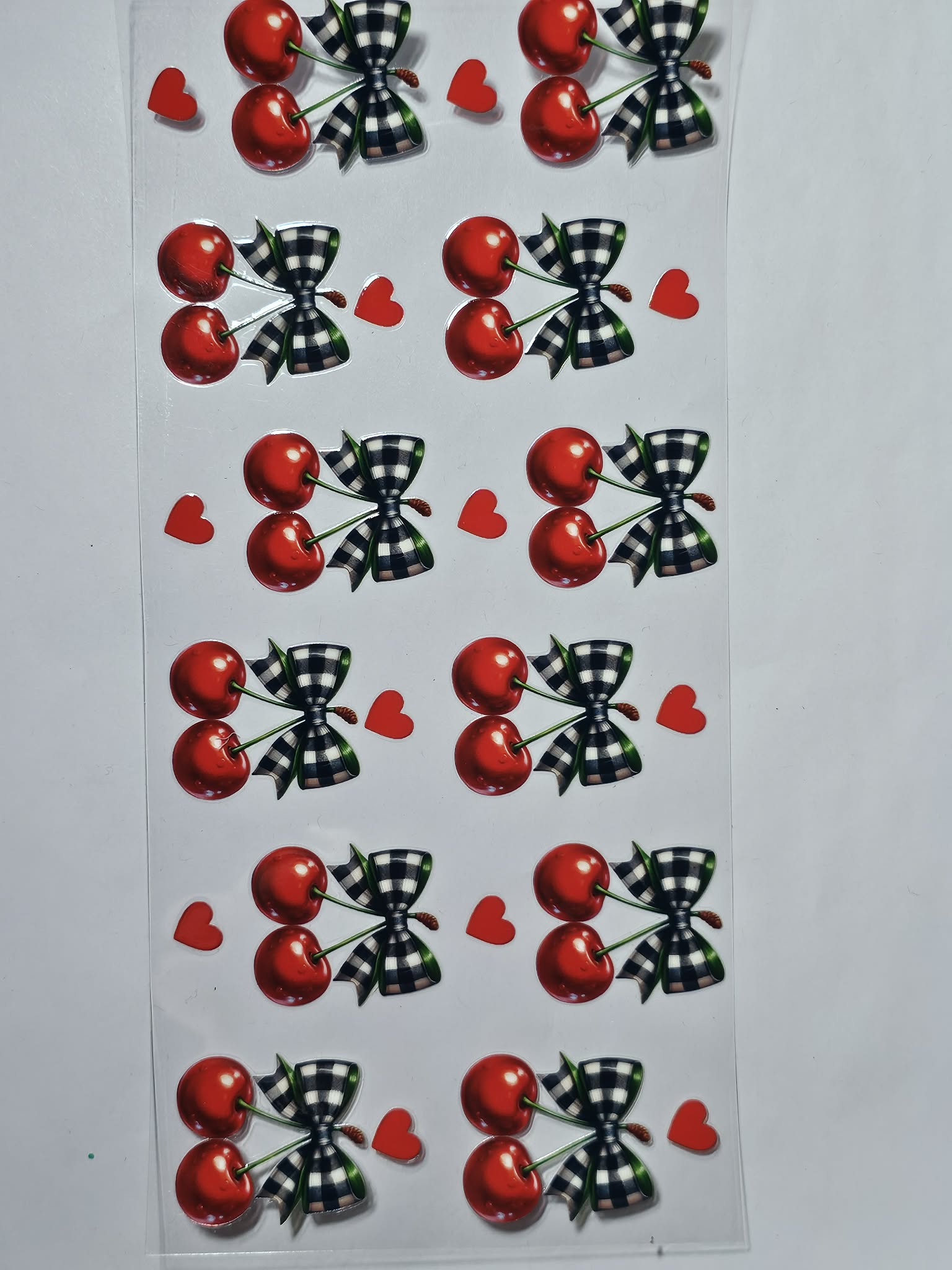 Cherries, bows, and hearts Decal