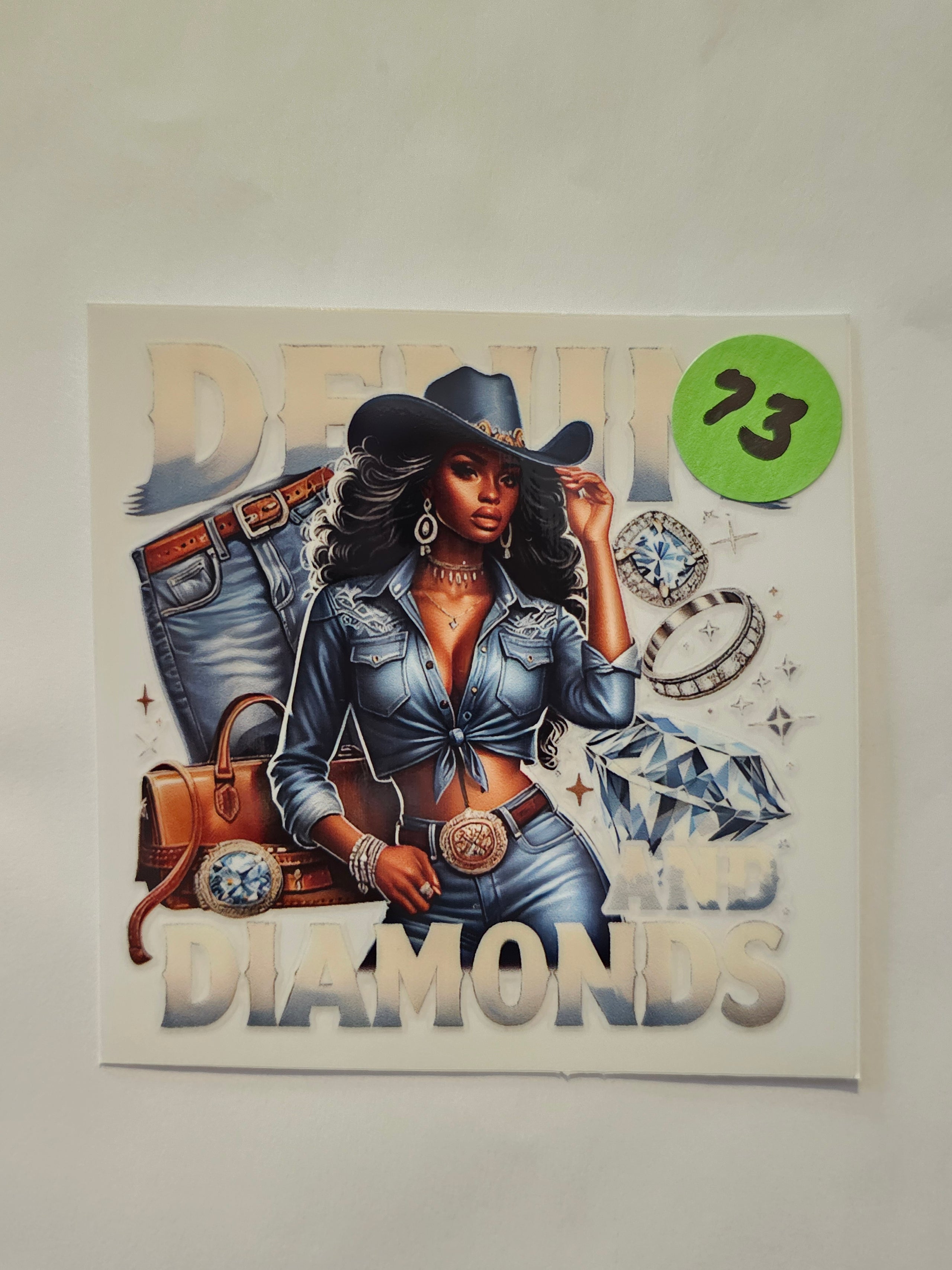 Denim and Diamond Cowgirl Decal 73