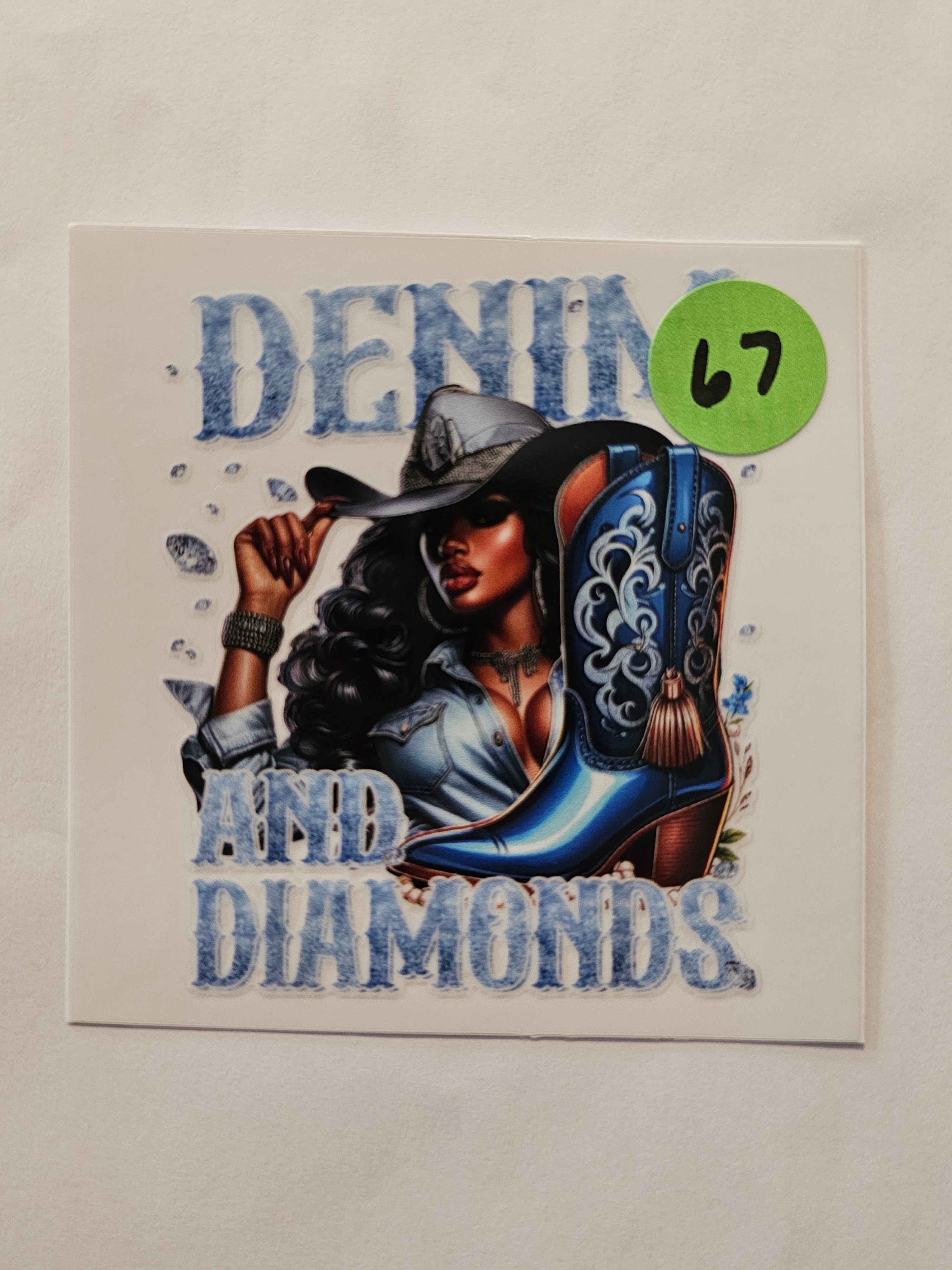 Denim and Diamond Cowgirl Decal 67