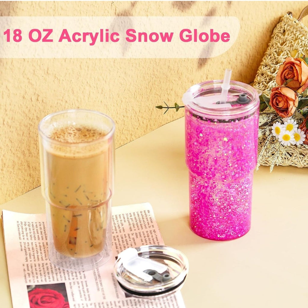 18oz Acrylic Snow Globe Tumbler