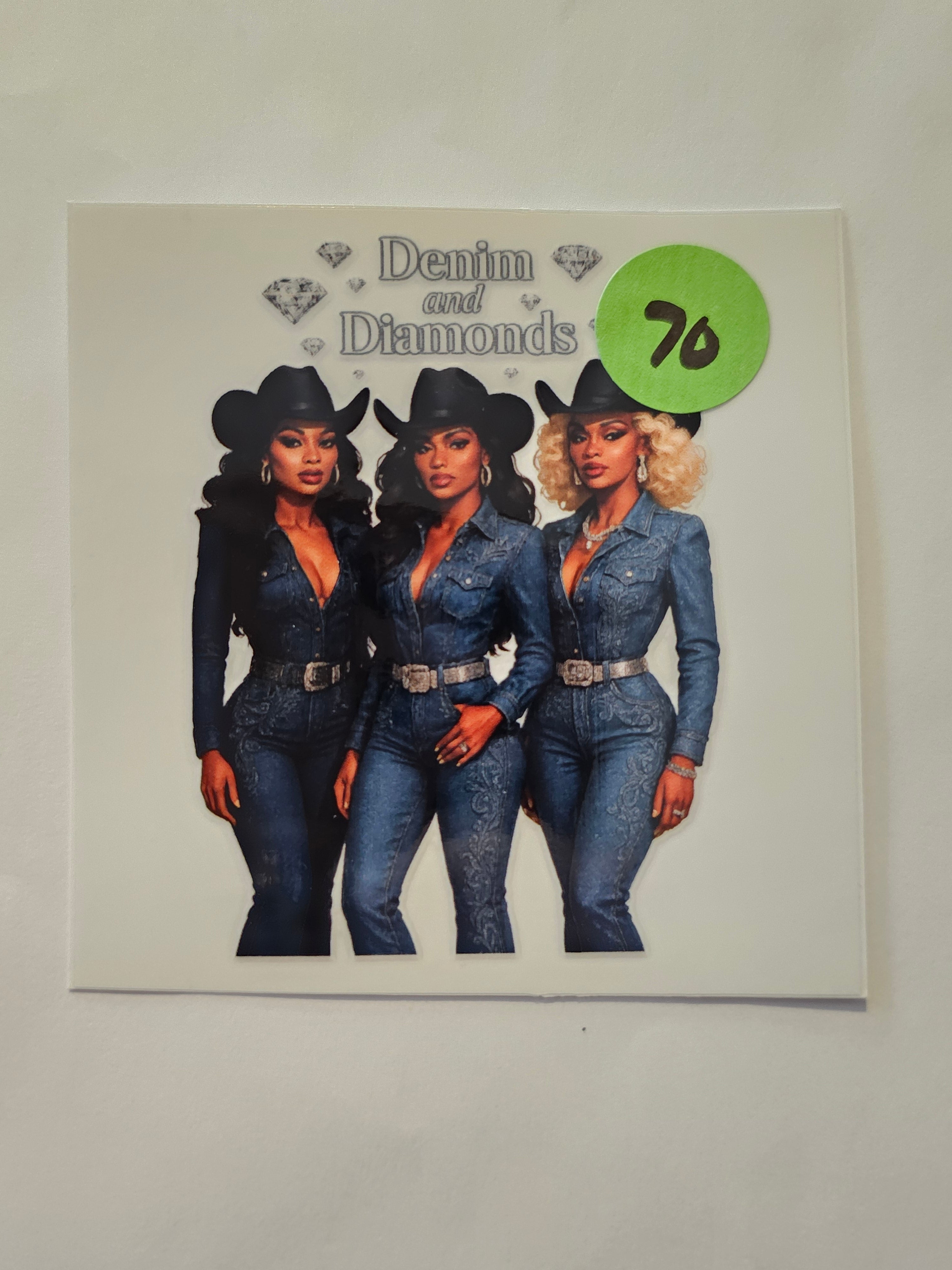 Denim and Diamond Cowgirl Decal 70