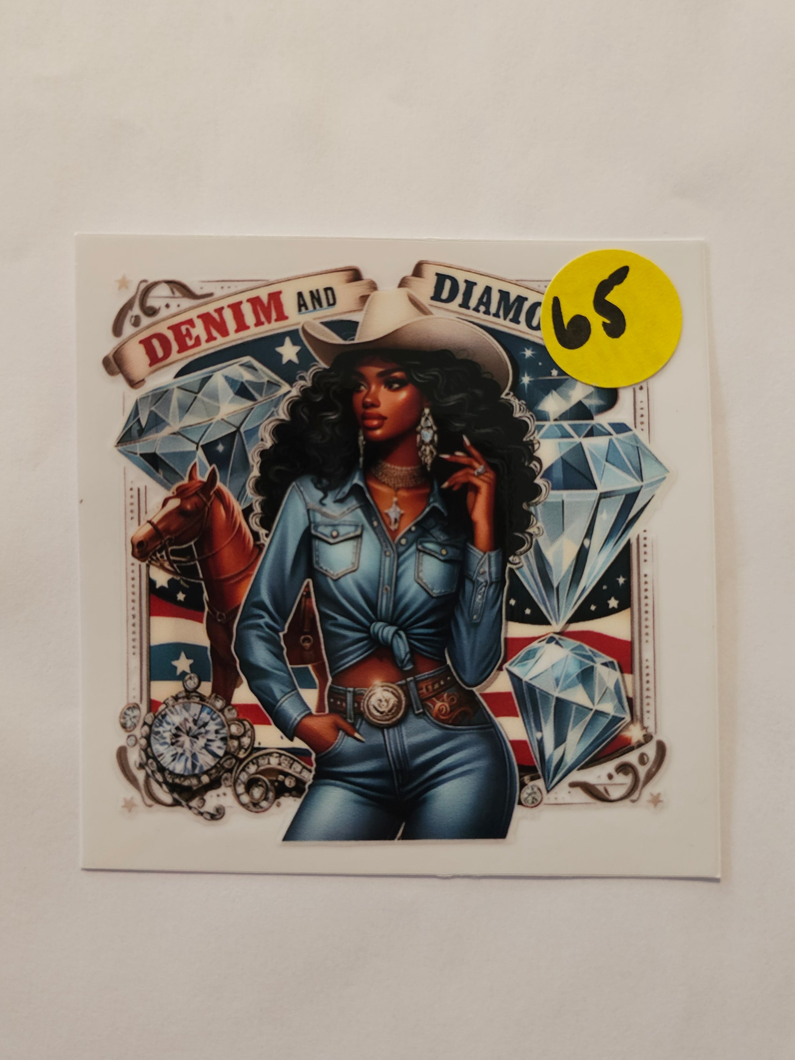 Denim and Diamond Cowgirl Decal 65