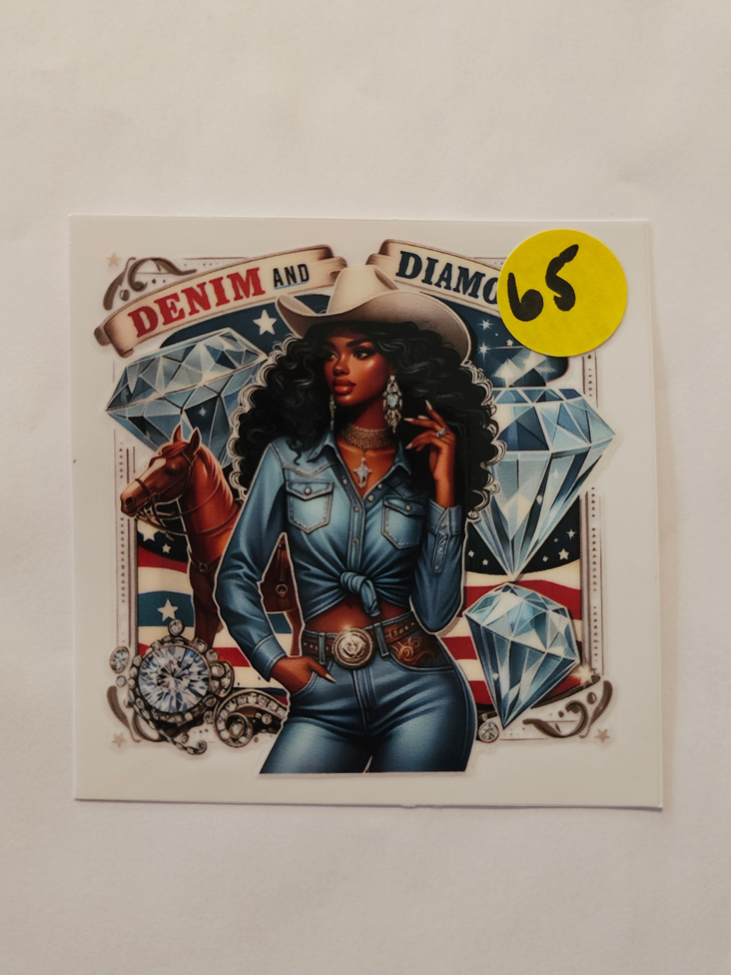 Denim and Diamond Cowgirl Decal 65