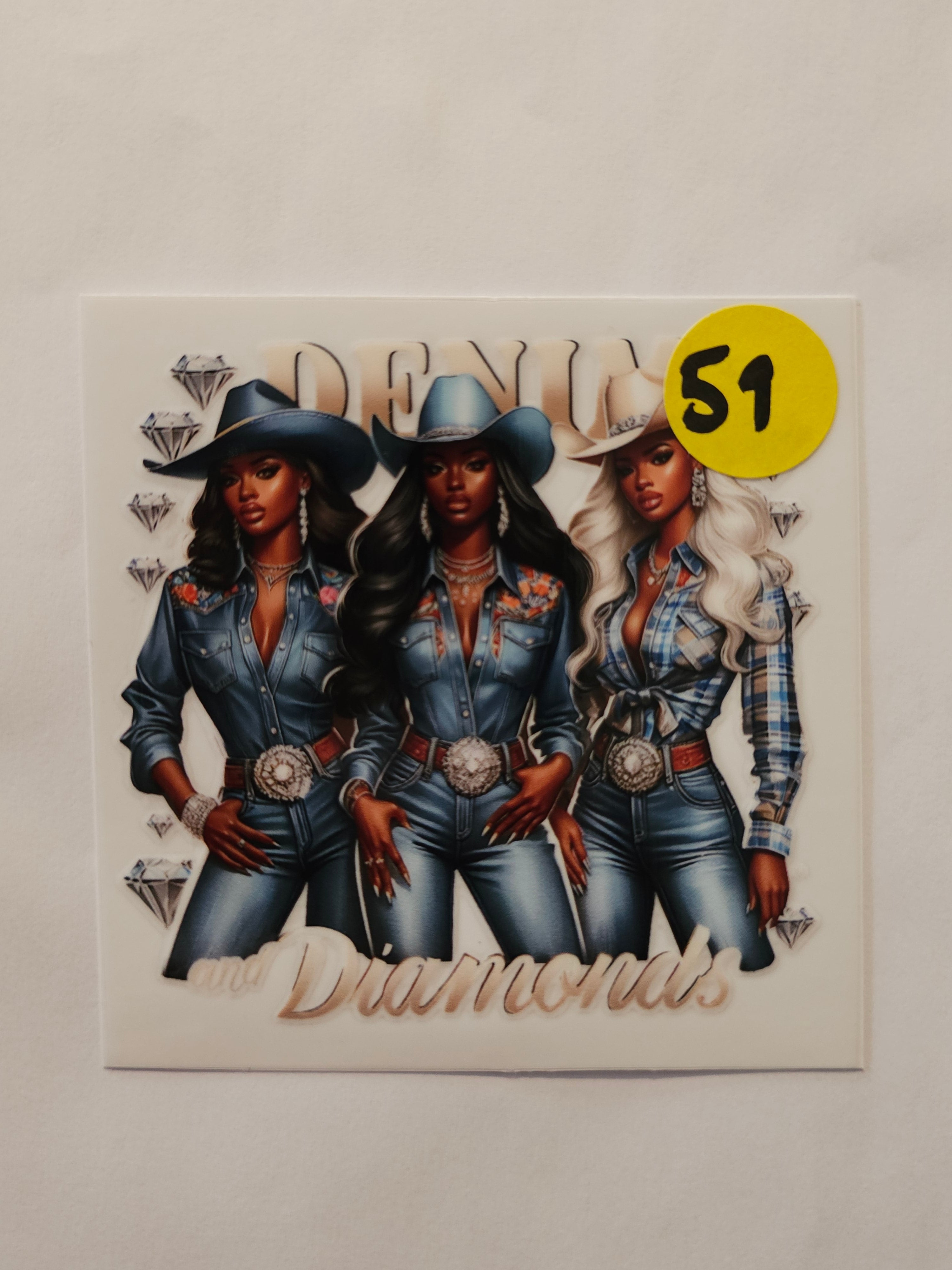 Denim and Diamond Cowgirl Decal 59